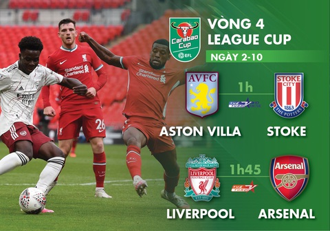 Lịch trực tiếp vòng 4 Carabao Cup: Tâm điểm Liverpool - Arsenal - Ảnh 1. Lịch trực tiếp vòng 4 Carabao Cup: Tâm điểm Liverpool - Arsenal - Ảnh 1.