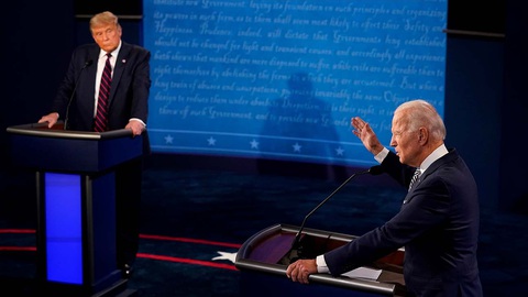 65 -73 triệu người Mỹ xem cuộc so găng đầu tiên giữa Trump-Biden: tăng vọt so với 2016 - Ảnh 1. 65 -73 triệu người Mỹ xem cuộc so găng đầu tiên giữa Trump-Biden: tăng vọt so với 2016 - Ảnh 1.