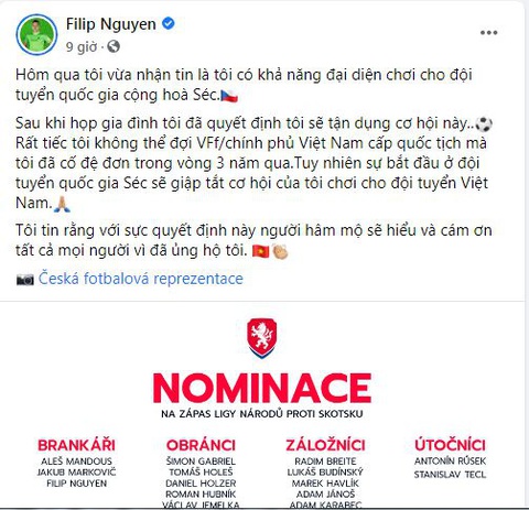 Thủ môn Việt kiều Filip Nguyen quyết định chọn tuyển CH Czech - Ảnh 1. Thủ môn Việt kiều Filip Nguyen quyết định chọn tuyển CH Czech - Ảnh 1.