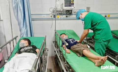 Chọc phá tổ ong, 16 học sinh tiểu học nhập viện - Ảnh 2. Chọc phá tổ ong, 16 học sinh tiểu học nhập viện - Ảnh 2.