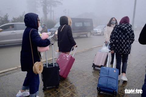 Du khách mệt mỏi kéo vali tìm phòng nghỉ ở Sa Pa - Ảnh 2. Du khách mệt mỏi kéo vali tìm phòng nghỉ ở Sa Pa - Ảnh 2.