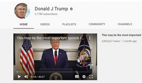 YouTube đình chỉ kênh của ông Trump - Ảnh 1. YouTube đình chỉ kênh của ông Trump - Ảnh 1.