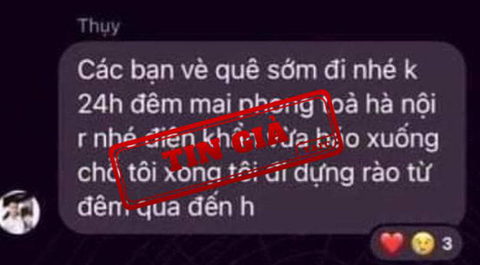 Phong tỏa Hà Nội do COVID-19 là tin giả, sẽ xử lý người tung tin - Ảnh 1. Phong tỏa Hà Nội do COVID-19 là tin giả, sẽ xử lý người tung tin - Ảnh 1.