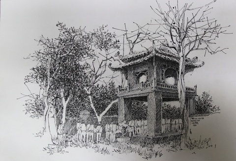 Khám phá Văn Miếu - Quốc Tử Giám qua những nét ký họa của người trẻ - Ảnh 2. Khám phá Văn Miếu - Quốc Tử Giám qua những nét ký họa của người trẻ - Ảnh 2.
