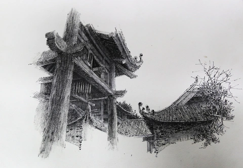 Khám phá Văn Miếu - Quốc Tử Giám qua những nét ký họa của người trẻ - Ảnh 6. Khám phá Văn Miếu - Quốc Tử Giám qua những nét ký họa của người trẻ - Ảnh 6.