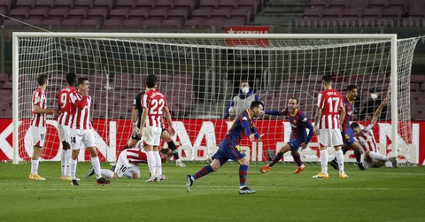 Messi sút phạt thần sầu giúp Barca vượt mặt Real Madrid - Ảnh 1. Messi sút phạt thần sầu giúp Barca vượt mặt Real Madrid - Ảnh 1.