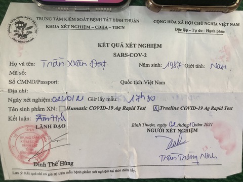 Công an Phan Thiết kêu gọi người dân giao nộp lại giấy xét nghiệm COVID-19 giả - Ảnh 2. Công an Phan Thiết kêu gọi người dân giao nộp lại giấy xét nghiệm COVID-19 giả - Ảnh 2.