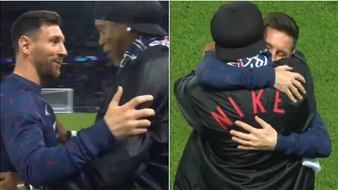 Cuộc hội ngộ đầy cảm xúc giữa Messi với Ronaldinho - Ảnh 1. Cuộc hội ngộ đầy cảm xúc giữa Messi với Ronaldinho - Ảnh 1.