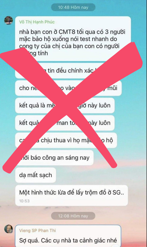 Công an TP.HCM: Tin tội phạm giả nhân viên y tế vào nhà dân chuốc thuốc mê là fake news - Ảnh 1. Công an TP.HCM: Tin tội phạm giả nhân viên y tế vào nhà dân chuốc thuốc mê là fake news - Ảnh 1.
