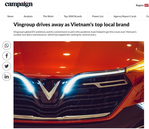 Campaign Asia: Vingroup là thương hiệu nội địa được yêu thích nhất - Ảnh 1. Campaign Asia: Vingroup là thương hiệu nội địa được yêu thích nhất - Ảnh 1.