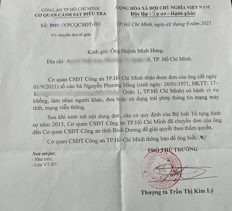 Công an TP.HCM chuyển đơn của Đàm Vĩnh Hưng tới Công an Bình Dương - Ảnh 1.