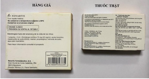Bộ Y tế cảnh báo mẫu thuốc giảm đau Voltarén 75mg nghi ngờ là thuốc giả - Ảnh 2. Bộ Y tế cảnh báo mẫu thuốc giảm đau Voltarén 75mg nghi ngờ là thuốc giả - Ảnh 2.
