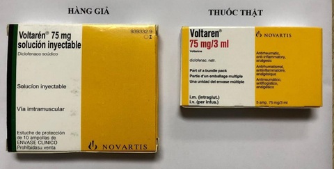 Bộ Y tế cảnh báo mẫu thuốc giảm đau Voltarén 75mg nghi ngờ là thuốc giả - Ảnh 1. Bộ Y tế cảnh báo mẫu thuốc giảm đau Voltarén 75mg nghi ngờ là thuốc giả - Ảnh 1.