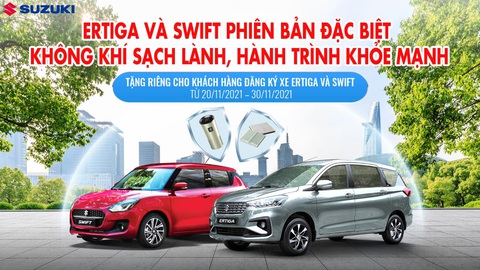 Tặng bộ đôi lọc không khí, điều hoà cho khách mua Ertiga, Swift tháng 11 - Ảnh 1. Tặng bộ đôi lọc không khí, điều hoà cho khách mua Ertiga, Swift tháng 11 - Ảnh 1.
