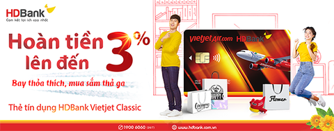 ‘Bay thỏa thích, mua sắm thả ga’ với thẻ tín dụng HDBank-Vietjet - Ảnh 1. ‘Bay thỏa thích, mua sắm thả ga’ với thẻ tín dụng HDBank-Vietjet - Ảnh 1.