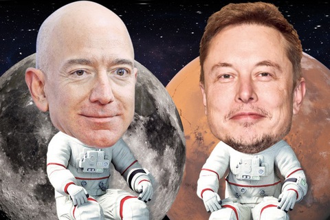 Hai tỉ phú giàu nhất thế giới Elon Musk và Jeff Bezos là đối thủ thật hay giả? - Ảnh 1. Hai tỉ phú giàu nhất thế giới Elon Musk và Jeff Bezos là đối thủ thật hay giả? - Ảnh 1.