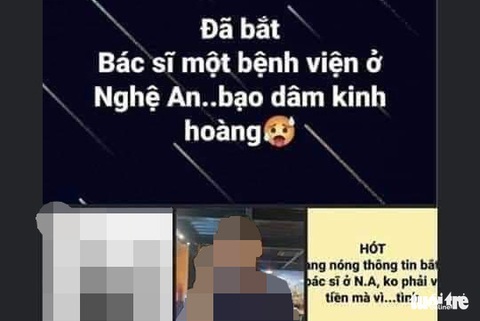 Xác minh vụ bắt bác sĩ ở Nghệ An liên quan clip bạo dâm - Ảnh 1. Xác minh vụ bắt bác sĩ ở Nghệ An liên quan clip bạo dâm - Ảnh 1.