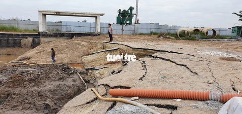 Hải Phòng: Sụt lún hầm đường bộ tại dự án khu đô thị Bắc Sông Cấm - Ảnh 3. Hải Phòng: Sụt lún hầm đường bộ tại dự án khu đô thị Bắc Sông Cấm - Ảnh 3.