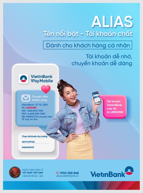 VietinBank ra mắt dịch vụ dùng biệt danh để giao dịch thay cho số tài khoản - Ảnh 1. VietinBank ra mắt dịch vụ dùng biệt danh để giao dịch thay cho số tài khoản - Ảnh 1.