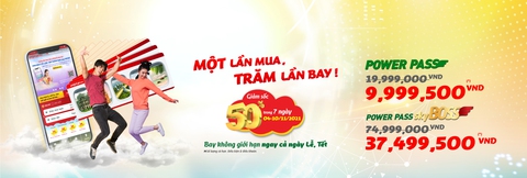 Một lần mua, trăm lần bay cùng thẻ Power Pass của Vietjet - Ảnh 1. Một lần mua, trăm lần bay cùng thẻ Power Pass của Vietjet - Ảnh 1.