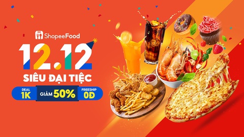ShopeeFood ưu đãi lớn cuối năm với sự kiện 12.12 Siêu Đại Tiệc - Ảnh 1. ShopeeFood ưu đãi lớn cuối năm với sự kiện 12.12 Siêu Đại Tiệc - Ảnh 1.