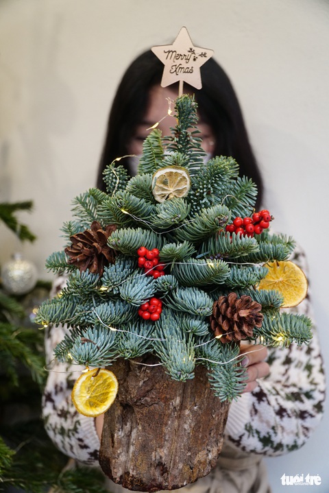 Vòng nguyệt quế, thông Noel giá chát bạn trẻ vẫn mua vì tươi mới, thân thiện môi trường - Ảnh 2. Vòng nguyệt quế, thông Noel giá chát bạn trẻ vẫn mua vì tươi mới, thân thiện môi trường - Ảnh 2.