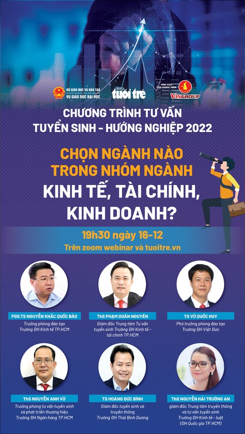 19h30 tối nay 16-12, tư vấn trực tuyến nhóm ngành kinh tế, tài chính, kinh doanh - Ảnh 1. 19h30 tối nay 16-12, tư vấn trực tuyến nhóm ngành kinh tế, tài chính, kinh doanh - Ảnh 1.
