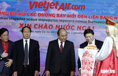 Chủ tịch nước chứng kiến Vietjet công bố đường bay thẳng Việt Nam - Matxcơva - Ảnh 2. Chủ tịch nước chứng kiến Vietjet công bố đường bay thẳng Việt Nam - Matxcơva - Ảnh 2.