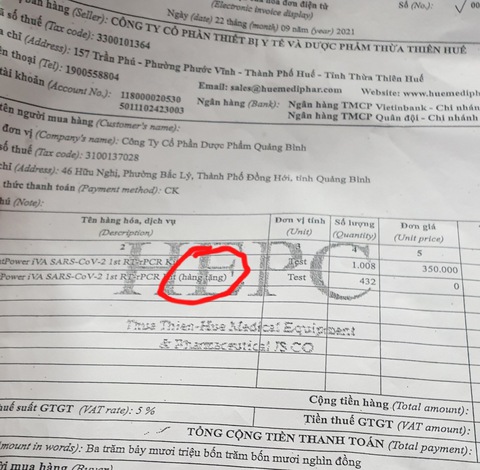Công ty CP Dược phẩm Quảng Bình giãi bày về khoản hoa hồng bằng kit xét nghiệm - Ảnh 1. Công ty CP Dược phẩm Quảng Bình giãi bày về khoản hoa hồng bằng kit xét nghiệm - Ảnh 1.