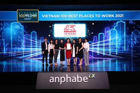 Generali Việt Nam được vinh danh Top 100 Nơi làm việc tốt nhất Việt Nam 2021 - Ảnh 1. Generali Việt Nam được vinh danh Top 100 Nơi làm việc tốt nhất Việt Nam 2021 - Ảnh 1.