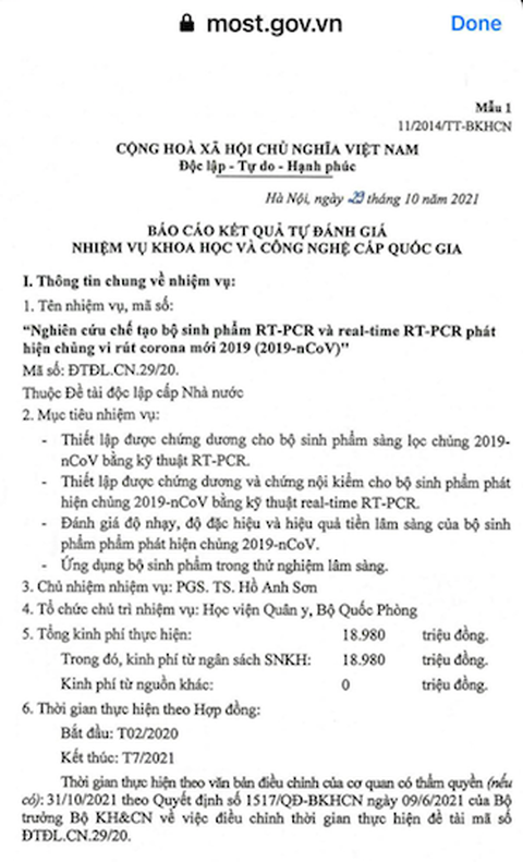 Bộ Khoa học - công nghệ: Kit xét nghiệm Việt Á được nhận gần 19 tỉ đồng kinh phí nghiên cứu - Ảnh 1. Bộ Khoa học - công nghệ: Kit xét nghiệm Việt Á được nhận gần 19 tỉ đồng kinh phí nghiên cứu - Ảnh 1.