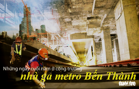 Những ngày cuối năm hối hả ở công trường nhà ga metro Bến Thành - Ảnh 1. Những ngày cuối năm hối hả ở công trường nhà ga metro Bến Thành - Ảnh 1.