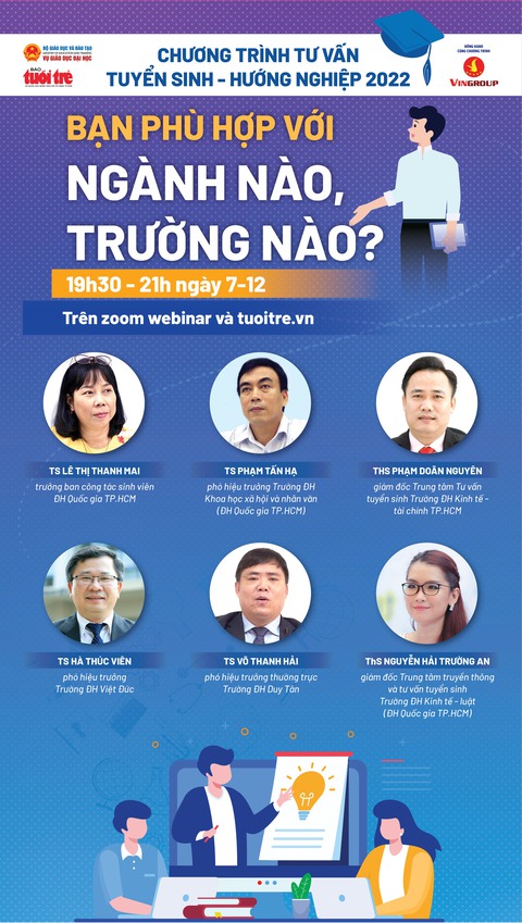 19h30 tối nay 7-12, tư vấn trực tuyến ‘Bạn phù hợp với ngành nào, trường nào?’ - Ảnh 1. 19h30 tối nay 7-12, tư vấn trực tuyến ‘Bạn phù hợp với ngành nào, trường nào?’ - Ảnh 1.