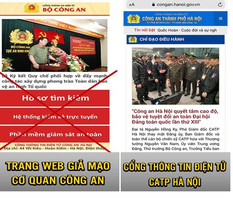 Cảnh báo trang web giả mạo Công an Hà Nội đặc biệt nguy hiểm - Ảnh 1. Cảnh báo trang web giả mạo Công an Hà Nội đặc biệt nguy hiểm - Ảnh 1.
