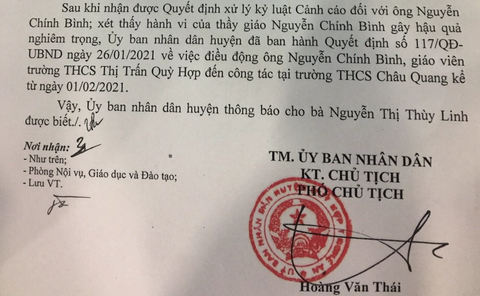Cảnh cáo, chuyển công tác thầy giáo tát tai học sinh lớp 9 - Ảnh 1. Cảnh cáo, chuyển công tác thầy giáo tát tai học sinh lớp 9 - Ảnh 1.