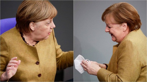 Khoảnh khắc đáng yêu khi bà Merkel hốt hoảng vì quên khẩu trang - Ảnh 2. Khoảnh khắc đáng yêu khi bà Merkel hốt hoảng vì quên khẩu trang - Ảnh 2.