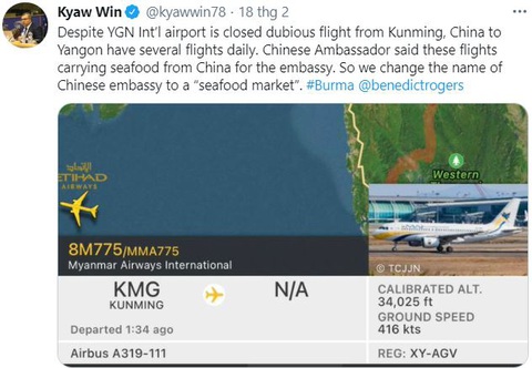 Trung Quốc và Myanmar ấp úng về 5 chuyến bay bí ẩn mỗi đêm - Ảnh 2. Trung Quốc và Myanmar ấp úng về 5 chuyến bay bí ẩn mỗi đêm - Ảnh 2.