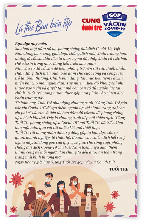 Tuổi Trẻ phát động chương trình Cùng Tuổi Trẻ góp vắcxin COVID-19 - Ảnh 2. Tuổi Trẻ phát động chương trình Cùng Tuổi Trẻ góp vắcxin COVID-19 - Ảnh 2.