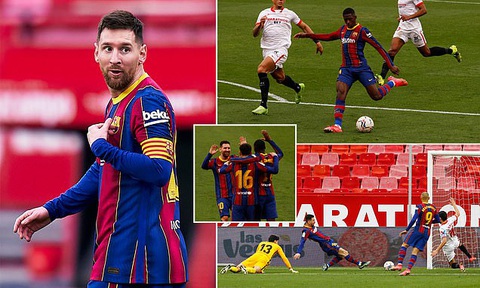 Messi kiến tạo và ghi bàn giúp Barca vượt mặt Real Madrid - Ảnh 1. Messi kiến tạo và ghi bàn giúp Barca vượt mặt Real Madrid - Ảnh 1.