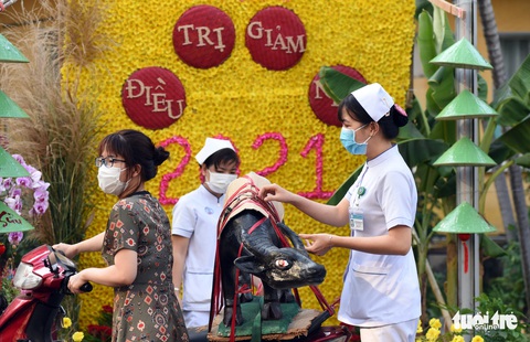 Dạo đường hoa xuân bệnh viện để vơi bớt nỗi buồn bệnh tật - Ảnh 6. Dạo đường hoa xuân bệnh viện để vơi bớt nỗi buồn bệnh tật - Ảnh 6.