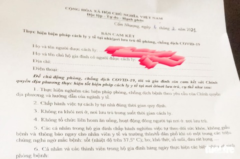 Không từ vùng dịch về, cô gái vẫn phải ký cam kết cách ly đến hết tết - Ảnh 1. Không từ vùng dịch về, cô gái vẫn phải ký cam kết cách ly đến hết tết - Ảnh 1.