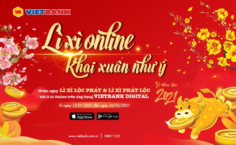 Lì xì online khai xuân như ý cùng Mobile Vietbank Digital - Ảnh 1. Lì xì online khai xuân như ý cùng Mobile Vietbank Digital - Ảnh 1.