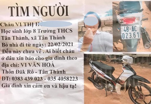 Công an phát thông báo tìm nữ sinh 14 tuổi mất liên lạc hơn nửa tháng - Ảnh 1. Công an phát thông báo tìm nữ sinh 14 tuổi mất liên lạc hơn nửa tháng - Ảnh 1.