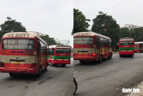 Hai xe buýt chèn nhau như phim trên quốc lộ, người đi đường ‘khiếp vía’ - Ảnh 2. Hai xe buýt chèn nhau như phim trên quốc lộ, người đi đường ‘khiếp vía’ - Ảnh 2.