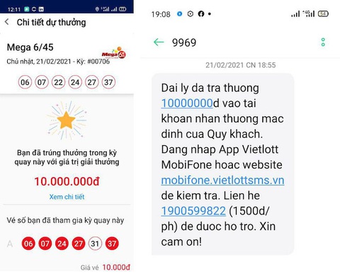 Hàng tỉ đồng đã được trả thưởng cho người chơi Vietlott qua điện thoại - Ảnh 3. Hàng tỉ đồng đã được trả thưởng cho người chơi Vietlott qua điện thoại - Ảnh 3.
