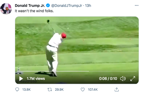 Đăng clip chế ông Biden té, con trai ông Trump bị chê hành xử trẻ con - Ảnh 2. Đăng clip chế ông Biden té, con trai ông Trump bị chê hành xử trẻ con - Ảnh 2.