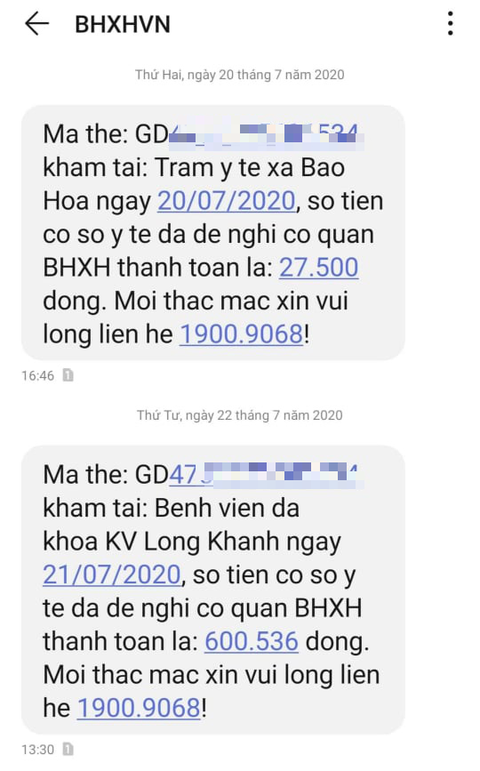 Chưa khám lần nào nhưng liên tục nhận thông báo được thanh toán khám BHYT - Ảnh 1. Chưa khám lần nào nhưng liên tục nhận thông báo được thanh toán khám BHYT - Ảnh 1.