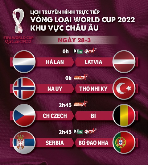 Lịch trực tiếp vòng loại World Cup 2022 châu Âu: Hà Lan, Bỉ, Bồ Đào Nha thi đấu - Ảnh 1. Lịch trực tiếp vòng loại World Cup 2022 châu Âu: Hà Lan, Bỉ, Bồ Đào Nha thi đấu - Ảnh 1.