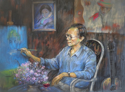Dùng hội họa chuyển tải nhạc Trịnh - Ảnh 1. Dùng hội họa chuyển tải nhạc Trịnh - Ảnh 1.