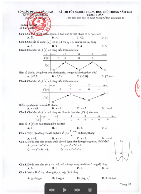 Bộ GD-ĐT công bố đề thi tham khảo cho kỳ thi tốt nghiệp THPT năm 2021 - Ảnh 2. Bộ GD-ĐT công bố đề thi tham khảo cho kỳ thi tốt nghiệp THPT năm 2021 - Ảnh 2.